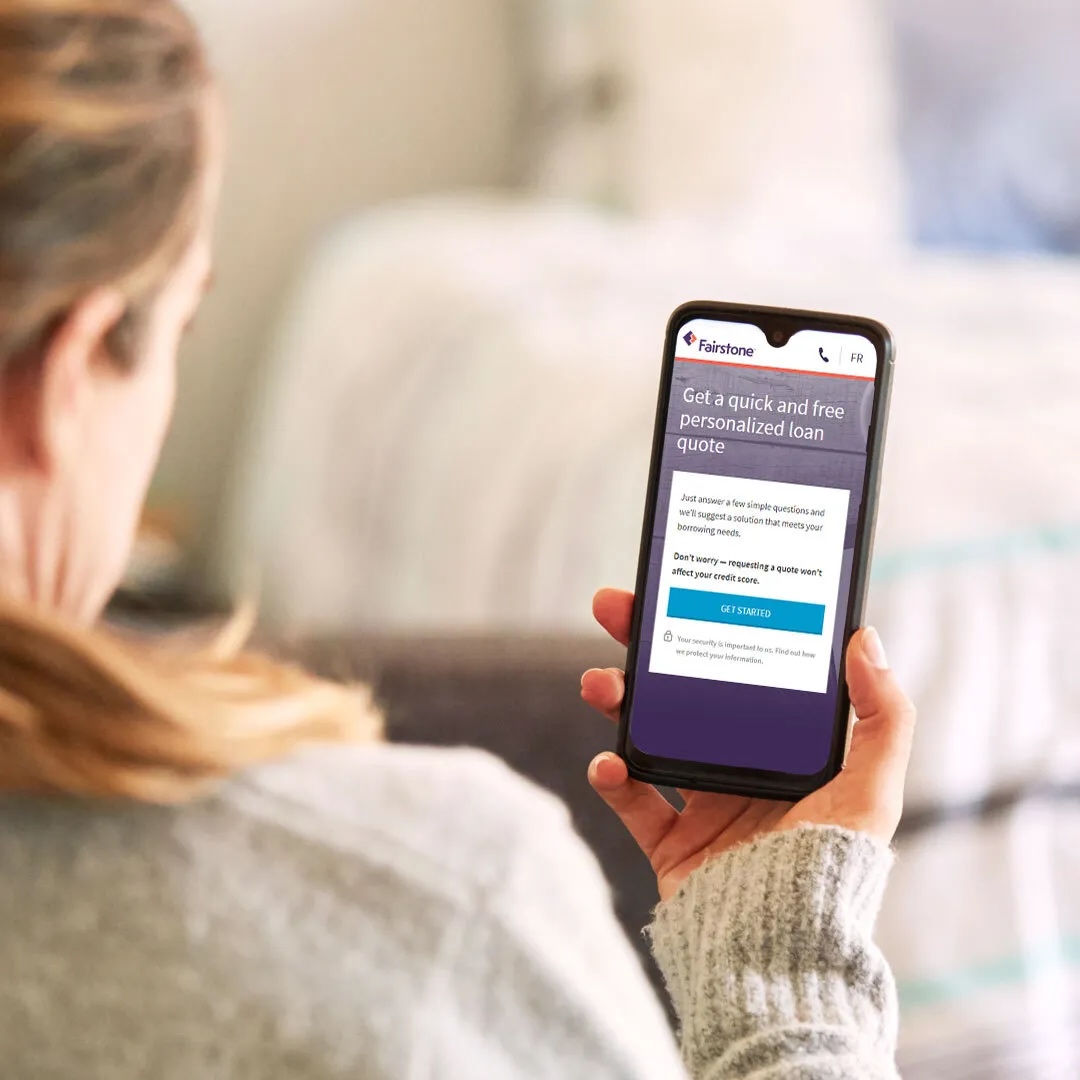 applying for a loan with Fairstone from a phone